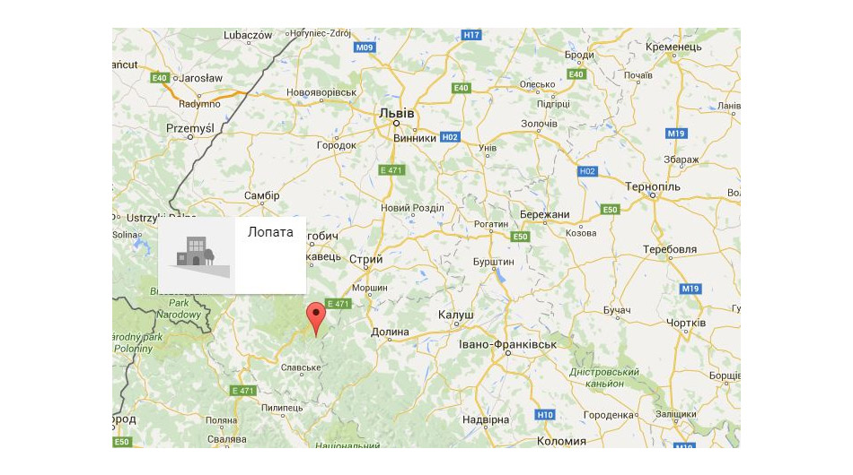 карта маршруту на гору Лопата