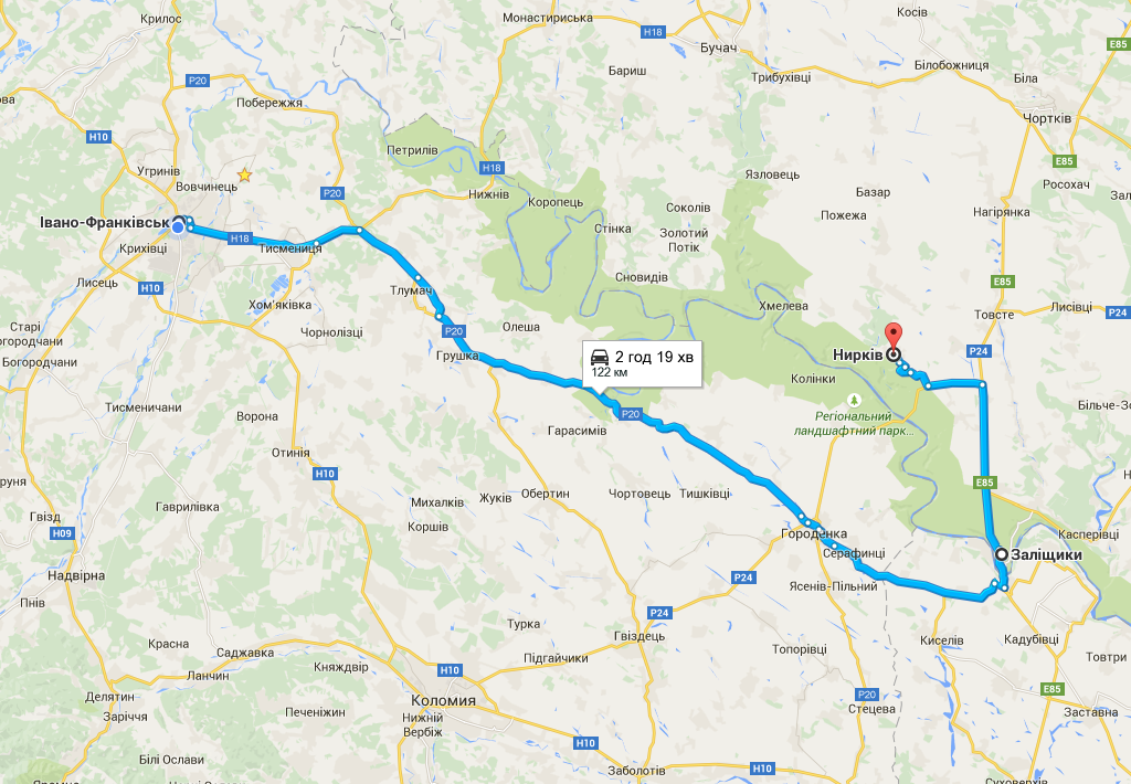 Івано-Франківськ - Заліщики - Нирків
